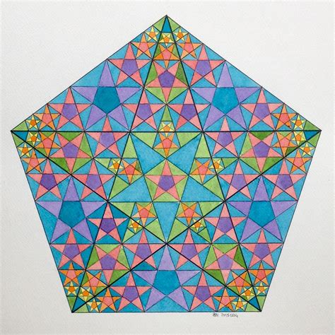 #Fractal #Fibonacci #geometry #symmetry #pattern #math #Escher #Art #warercolor #handmade ...