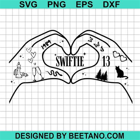 Taylor Swift Tour Heart Hand SVG, Swiftie1989 SVG, The Eras Tour SVG DXF PNG EPS Files