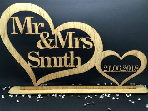 Personalised Mr Amp Mrs Wooden Top Table Sign Amp Date Mr And Mrs Wedding Gift | Mr and mrs ...