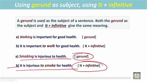 Grammar ( 2 ) - CH13 -L3 : Using gerund as subject, using It + infinitive - YouTube