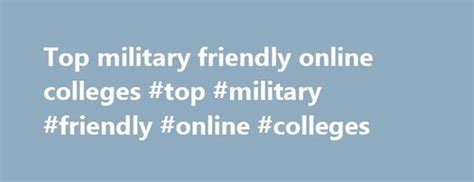 top military friendly online colleges