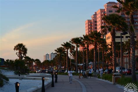 Clearwater Beach Street at Sunset
