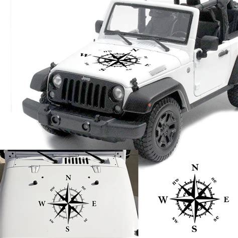 New 50x50cm Compass Pattern Car Hood Stickers Vinyl Decals Universal ...