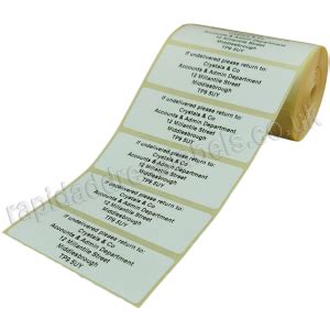 Printed Address Labels - 75 x 25mm White, Self Adhesive Labels - Rapid Address Labels