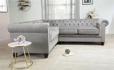 5 Seater Wooden Solid Wood Grey corner Fabric sofa, 3+2, Velvet at Rs ...