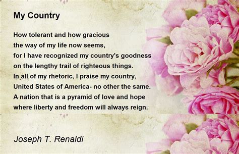 My Country by Joseph T. Renaldi - My Country Poem