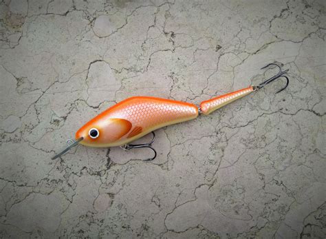 Custom Fishing Lure Handmade Jointed Wooden Lure Orange - Etsy