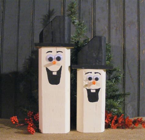 Wooden Snowman Snowmen - Rustic Christmas Decor | Wooden snowmen ...