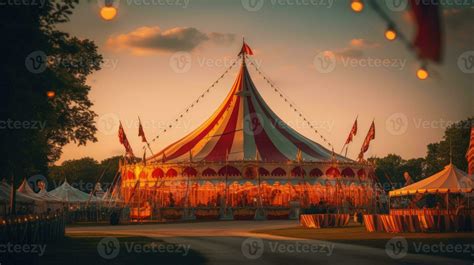 Circus tent, carnival tent at the amusement park. Generative Ai ...