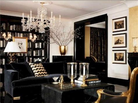 #livingroomdesign | Black living room decor, Gold living room decor, White living room decor