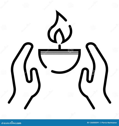 Care Hands with Fire Inside Icon. Sweet Memory Sorrow Symbol. Stock Illustration - Illustration ...