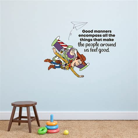 Good Manners Woody Toy Story Quote Cartoon Quotes Decors Wall Sticker Art Design Decal for Girls ...