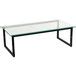 Flash Furniture FD-COFFEE-TBL-GG 23 1/2" x 47" Black Metal Coffee Table with Glass Top