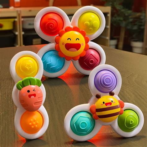 Fidget Spinner Toys Rotary Insect Baby Suction Cup Spinning Top Toy For ...