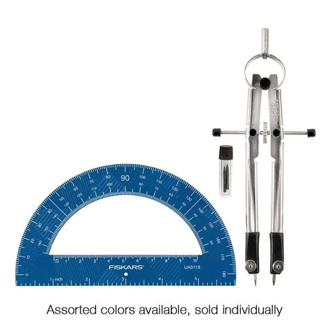 Fiskars Metal Protractor & Compass Set - Dark Blue - Walmart.com - Walmart.com