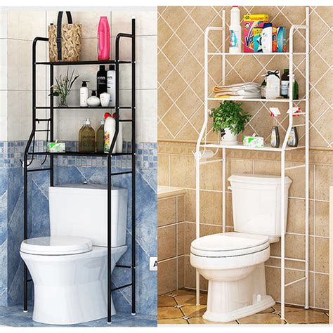 3-Tier Iron toilet towel Storage Rack Holder over Bathroom Shelf Organizer White - Walmart.com ...