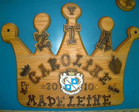 Zeta Tau Alpha crown big sis board | Wooden greek letters, Greek paddles