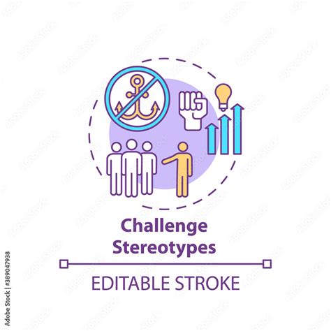 Challenge stereotypes concept icon. Boosting creative thinking tip ...