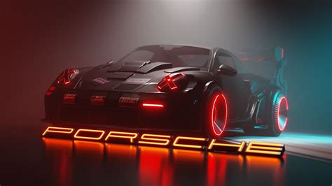 Cyberpunk styled Porsche 911 GT 3 3D model | CGTrader