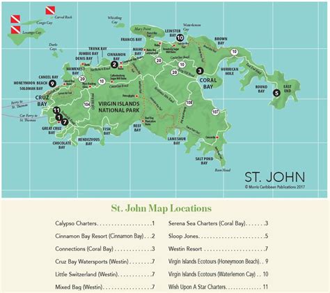 St John Us Virgin Islands Map - State Coastal Towns Map