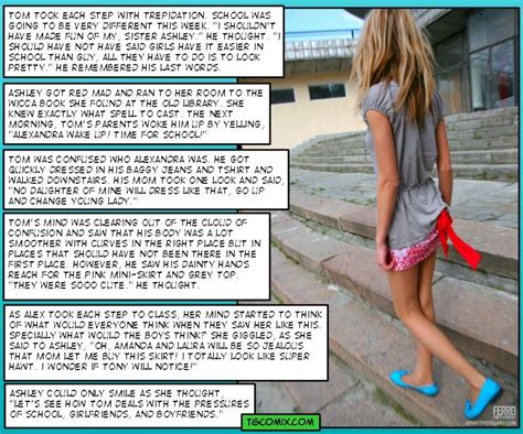 TG captions, comics and stories by Sasha: TG caption: school-aint-that-easy