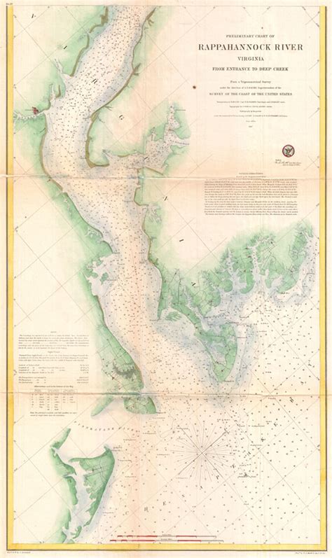 Preliminary Chart of Rappahannock River Virginia From Entrance to Deep Creek.: Geographicus Rare ...