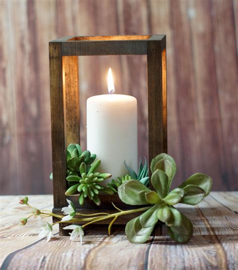 Reclaimed Wood Candle Lantern Centerpiece Rustic Wedding - Etsy ...