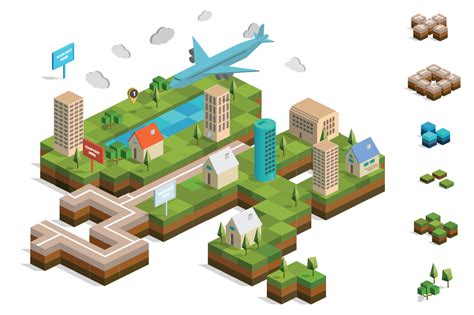 Isometric City Map Builder Vector ~ Illustrations ~ Creative Market