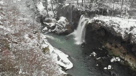 Aerial Photo Rastoke Winter Village Waterfalls Stock Footage Video (100% Royalty-free ...