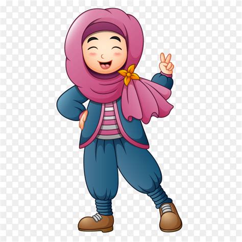 Happy muslim girl with hijab Clipart PNG - Similar PNG