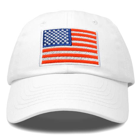 DALIX American Flag Hat Premium USA Baseball Cap in White - Walmart.com