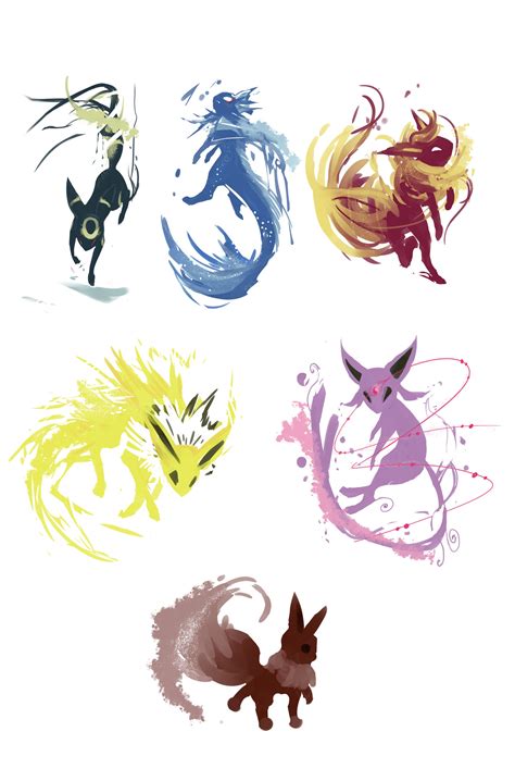 Eevee Evolutions by redsheis on DeviantArt