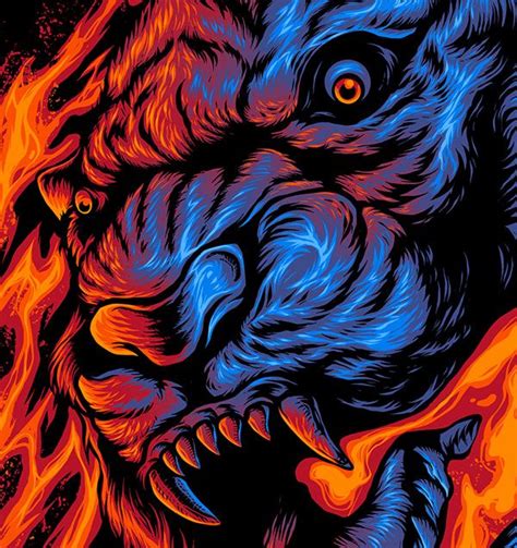 FIRE TIGER | Tiger art, Art sketches, Behance