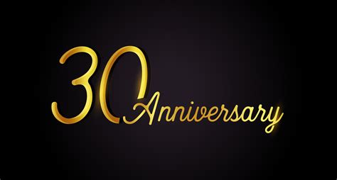 30 anniversary logo concept. 30th years birthday icon. Isolated golden ...