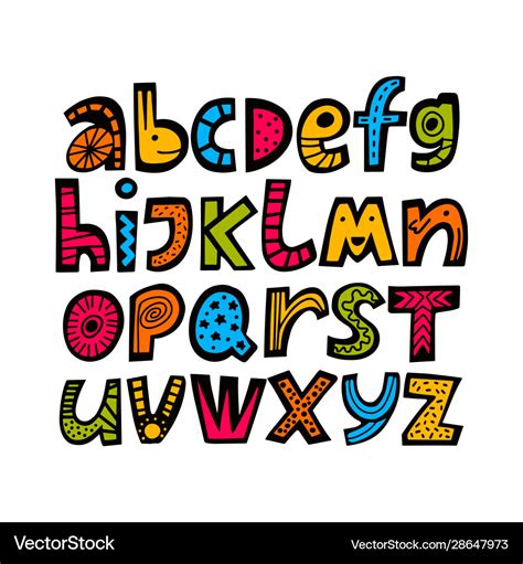 Kids font in cartoon style alphabet Royalty Free Vector