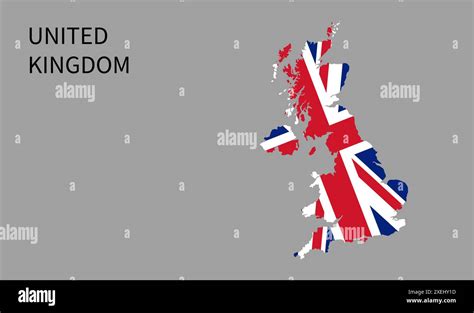 United Kingdom flag map, official color with proportion, fully Editable illustration, vector ...