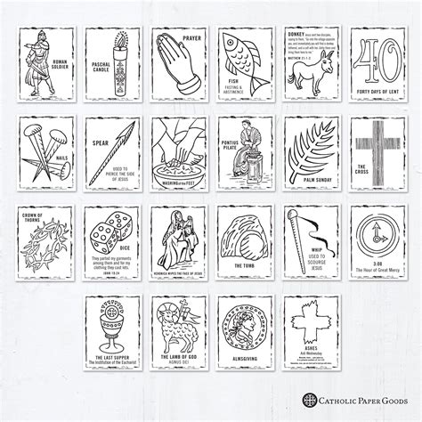 Catholic Coloring Pages - Lenten Symbols - Bundle of 22 - Lent Activity ...