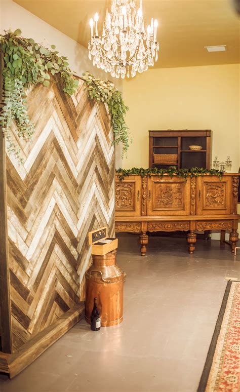 handmade repurposed wood chevron backdrop | Wood backdrop wedding ...