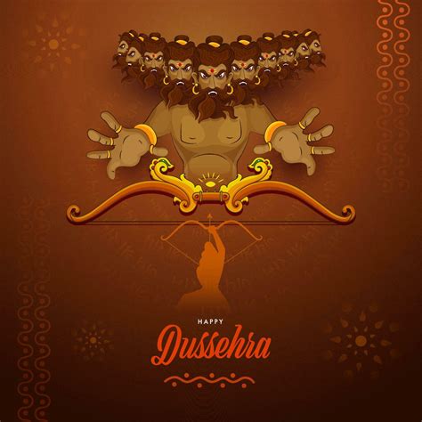 Happy Dussehra Celebration Concept With Demon Ravana Killed By Lord ...