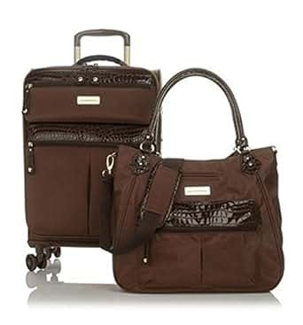 Amazon.com | Samantha Brown 2 Pc Ultra Lightweight Luggage Set 22" Upright Spinner + Tote ...