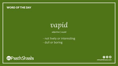 vapid | Definition of vapid - mPaathShaala