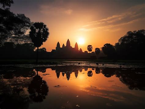 Premium AI Image | angkor wat silhouette