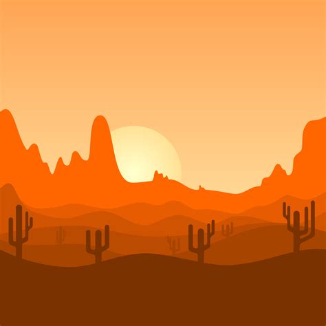 Desert Landscape in Orange and Brown 1127235 Vector Art at Vecteezy