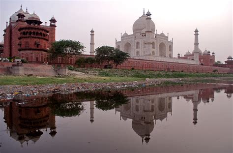 Taj Mahal – As seen from River Yamuna with Reflection