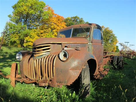 Old Vintage Rusty Farm Truck Stock Photo - Image: 63030252