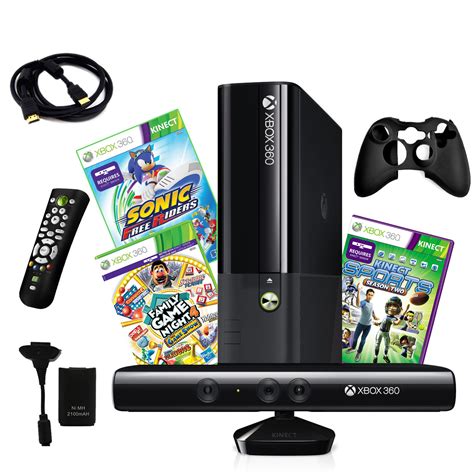 Microsoft Xbox 360 4GB Kinect Console with 2 Games and 4 in 1 Accessory ...