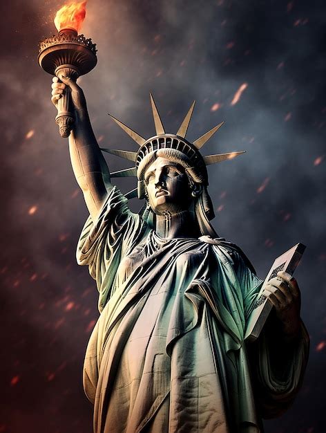 Premium AI Image | Statue of Liberty with burning torch in New York in the USA