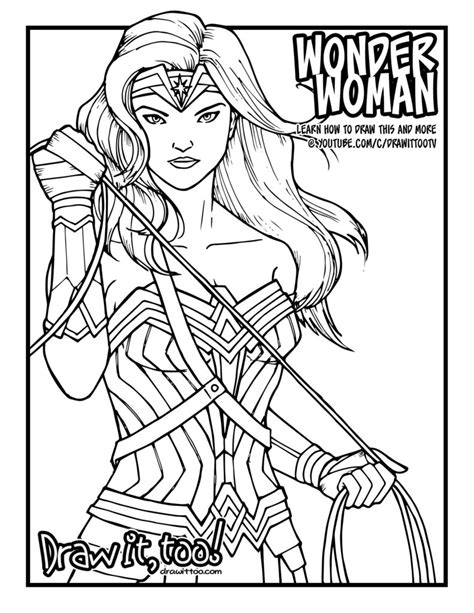 How to Draw WONDER WOMAN (Wonder Woman [2017] Movie) | Narrated Easy ...