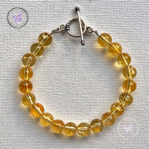 Citrine Healing Bracelet With Silver Toggle Clasp