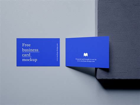 Business Cards Mockup with Dark Blue background (FREE) - Resource Boy